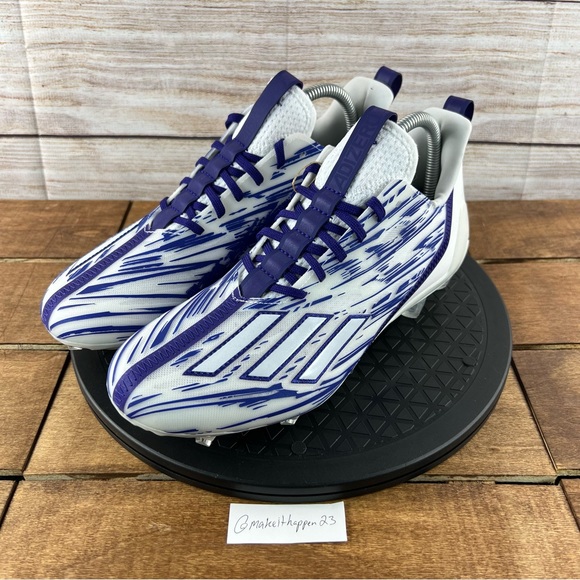 Adidas Adizero Football Cleats Purple White GZ6914 - Picture 2 of 13